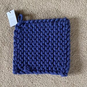Creative Co-Op Deep Blue Chunky Knit Trivet